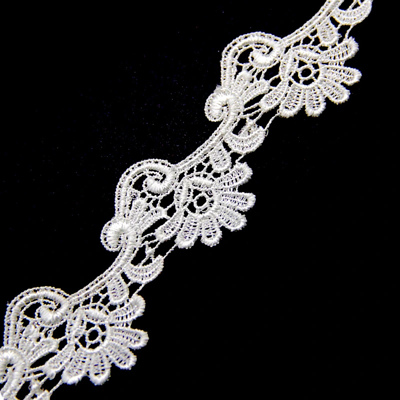 6.3cm  100% Polyester Chemical Embroidery Lace Trim