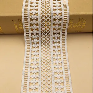 high quality double-side polyester lace fabric embroidery chemical lace african
