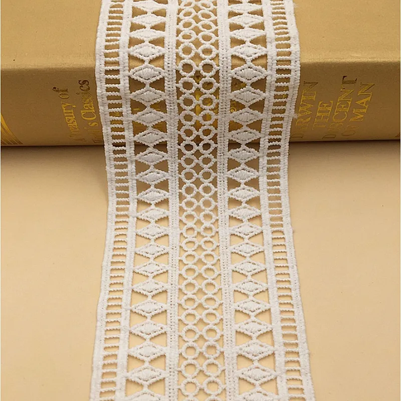 high quality double-side polyester lace fabric embroidery chemical lace african