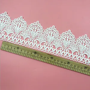 DIY French beautiful double lace hollow milk side water soluble lace for wedding dress