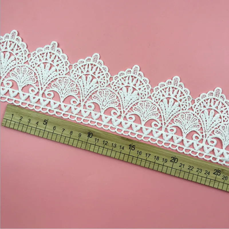 DIY French beautiful double lace hollow milk side water soluble lace for wedding dress