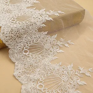 french  embroidery 100% cotton voile tulle lace fabric
