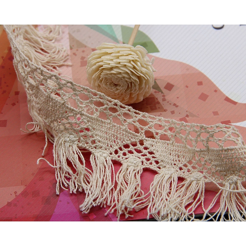 5.3cm Factory Price Eco-friendly Cotton Crochet Lace Trim for Table Cloth