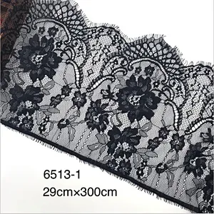 Fashion hot sale 29*300cm 100%  nylon french eyelash lace trim