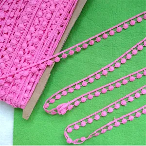 100 yard  1.2cm  Free Sample Embroidered Pom Pom Lace for Decoration