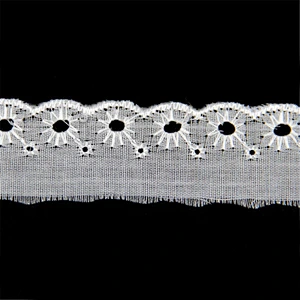 2.5CM Most popular swiss tc vouile lace trimming embroidery