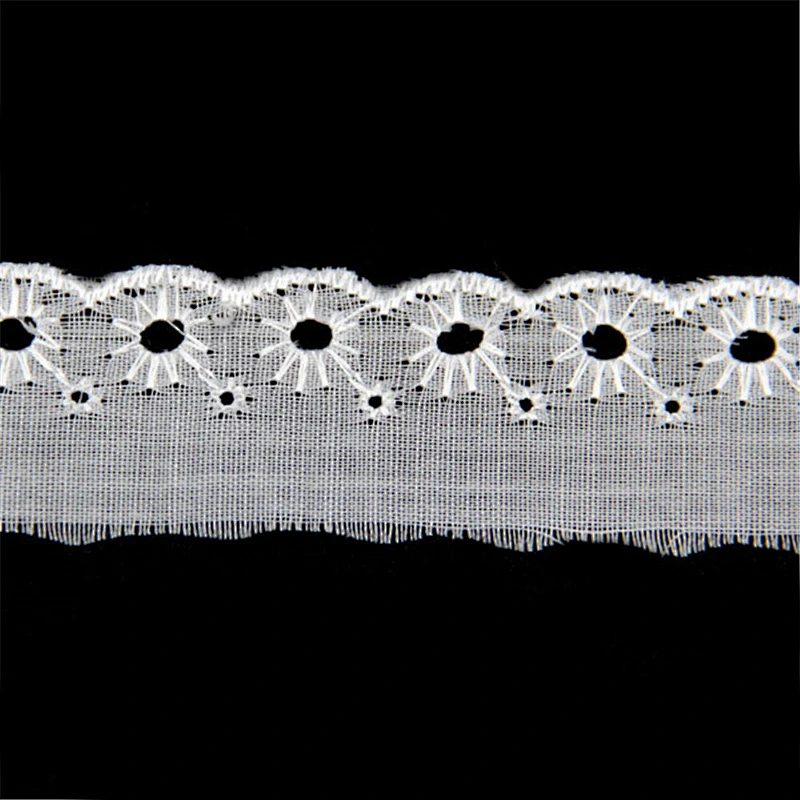 2.5CM Most popular swiss tc vouile lace trimming embroidery