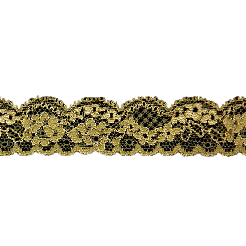 1.2cm Nylon Lycra Spandex Elastic Flower Lace Ribbon