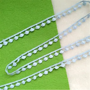 100 yard  1.2cm  Free Sample Embroidered Pom Pom Lace for Decoration