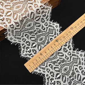 Fashion hot sale 13*300cm 100%  nylon french eyelash lace trim
