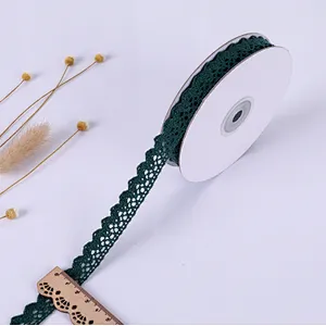 Factory direct sale stock african cotton/polyester  lace trim cotton ribbon for home textile