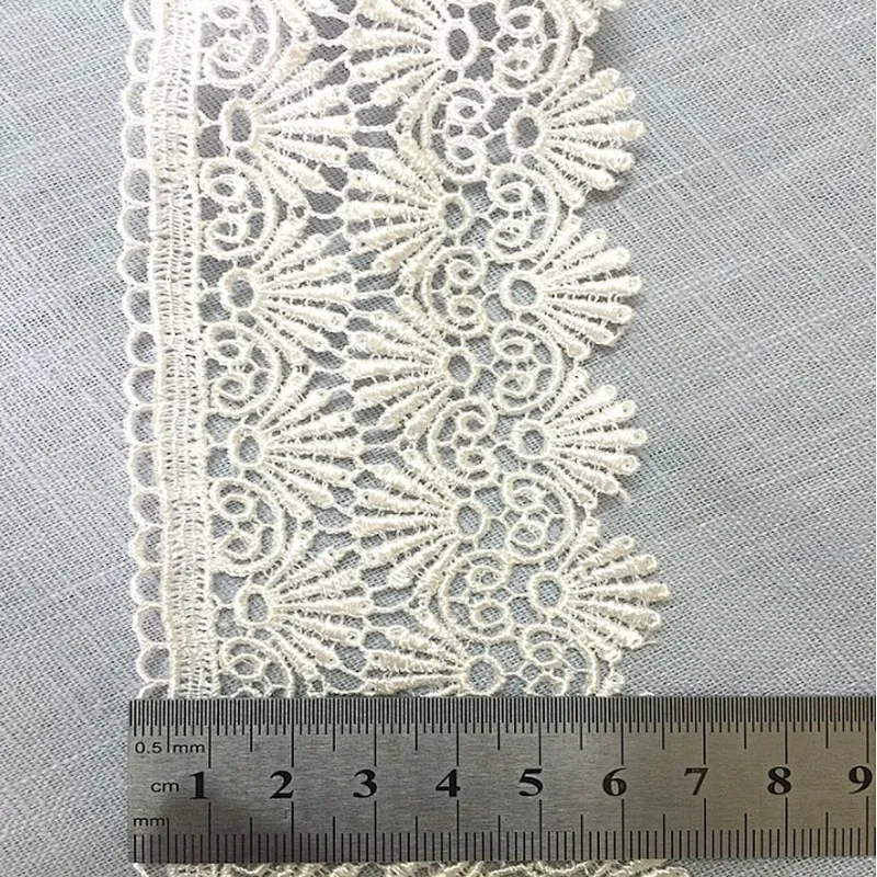 100% polyester african lace fabric embroidery chemical lace trim with high quality