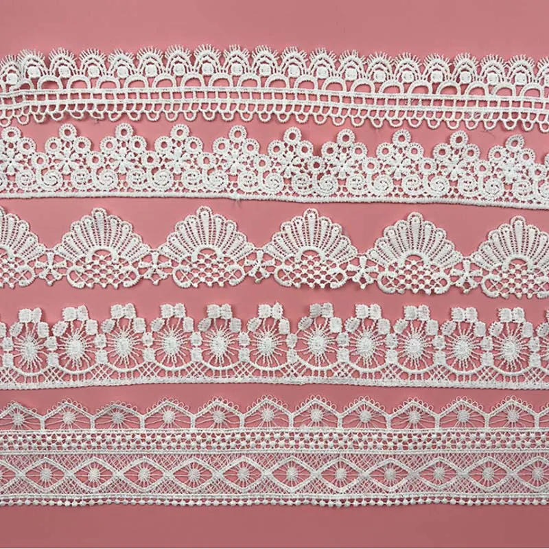 Hot sale different design hollow lace Garment home afican/french designs polyester embroidery lace for dress