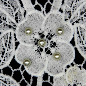 21cm Elegant Silvery Beads Ornamental Collar Lace with Tassels