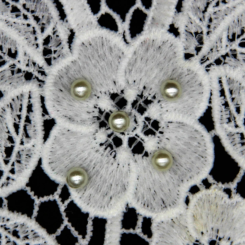 21cm Elegant Silvery Beads Ornamental Collar Lace with Tassels