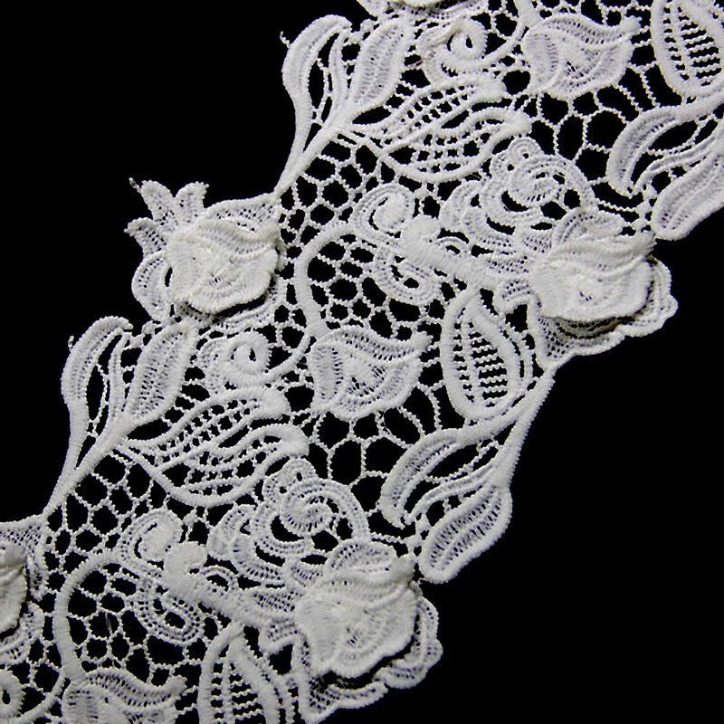 10cm  100% Polyester Chemical Embroidery Lace Trim