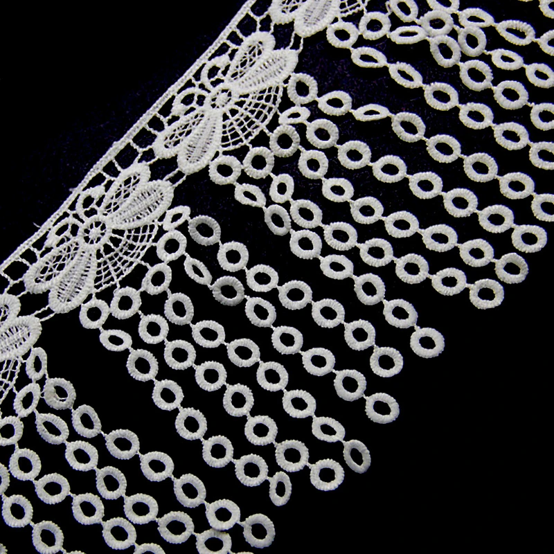 10.8cm  100% Polyester Chemical Embroidery Lace Trim