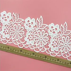 New design french hollow lace Garment home Mesh designs polyester embroidery lace for dress