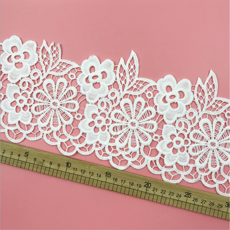 New design french hollow lace Garment home Mesh designs polyester embroidery lace for dress