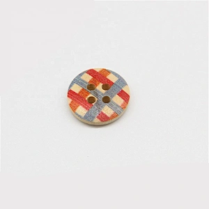 PandaHall 4-Hole Wooden Buttons Printed Flat Round Button Mixed Color 15x3.5mm Hole 1mm