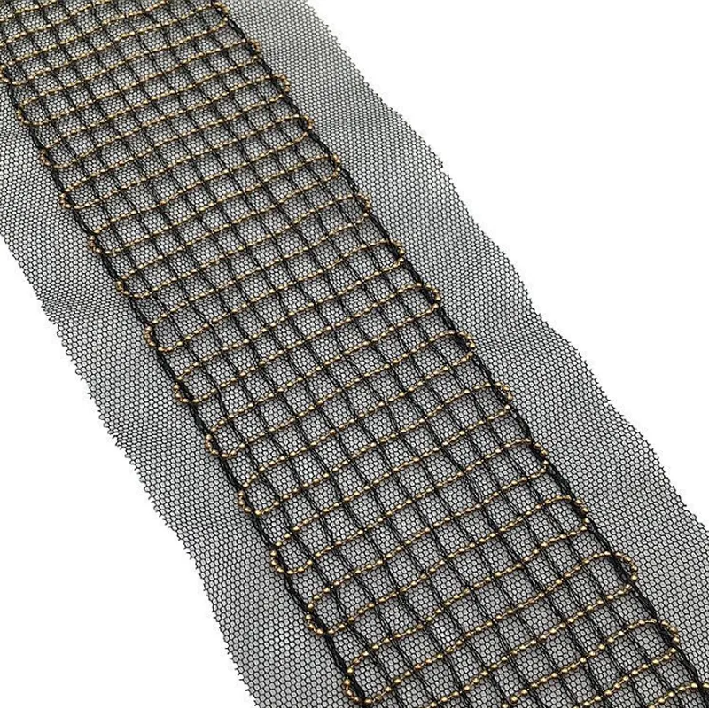 french fashion metal chain net lace for women dress
