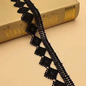 wholesale 4cm african style french polyester chemical lace for clothing, guipure lace trim