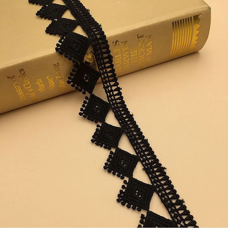 wholesale 4cm african style french polyester chemical lace for clothing, guipure lace trim