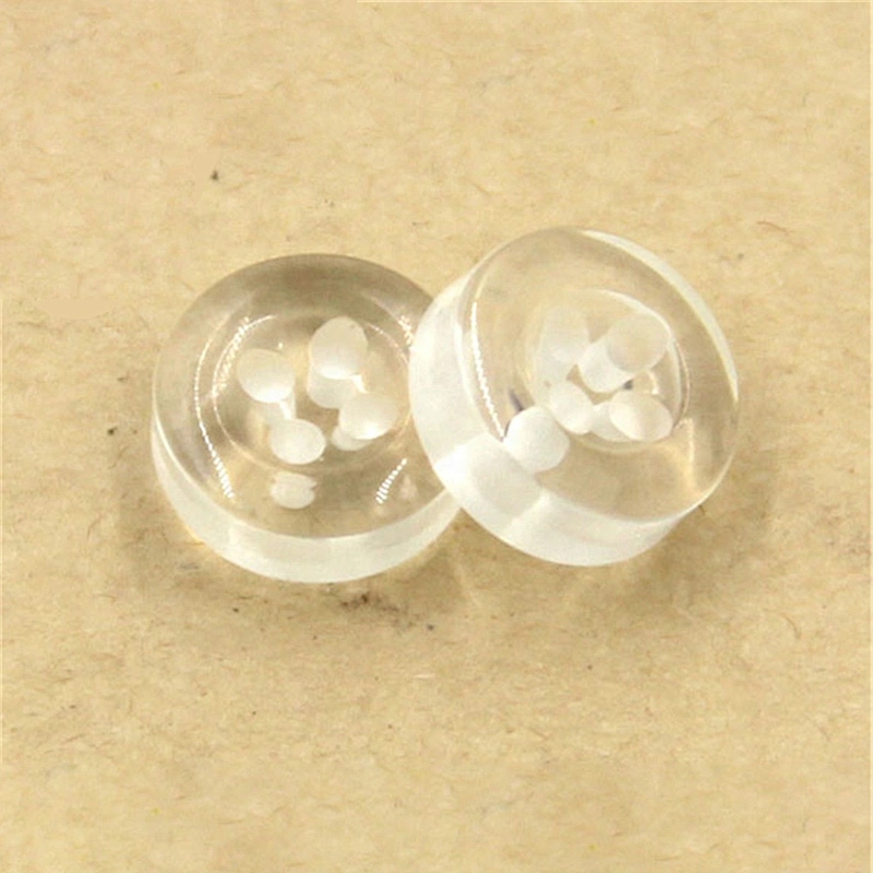 Transparent resin shirt button