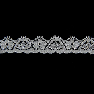 1.5cm White Stretch Floral Scallop Lace Trim