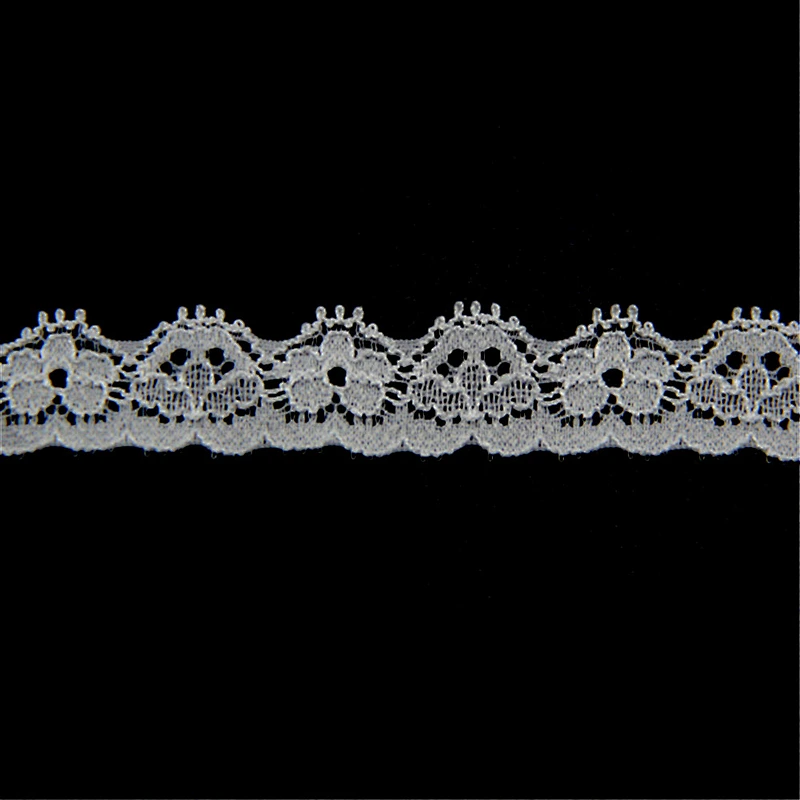 1.5cm White Stretch Floral Scallop Lace Trim