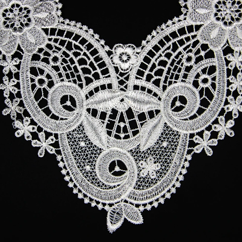 12cm Various Brilliant Flower Patterns V Shaped Milk Yarn Collar Lace
