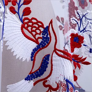 Beautifical african french lace fabric bird pattern lace  embroidery fabric mesh lace fabrics