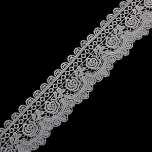 6.5cm Off-White Leaf Fringe Mesh Embroidery Chemical Lace