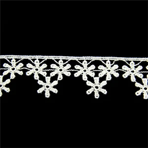3.5cm  100% Polyester Chemical Embroidery  Lace Trim