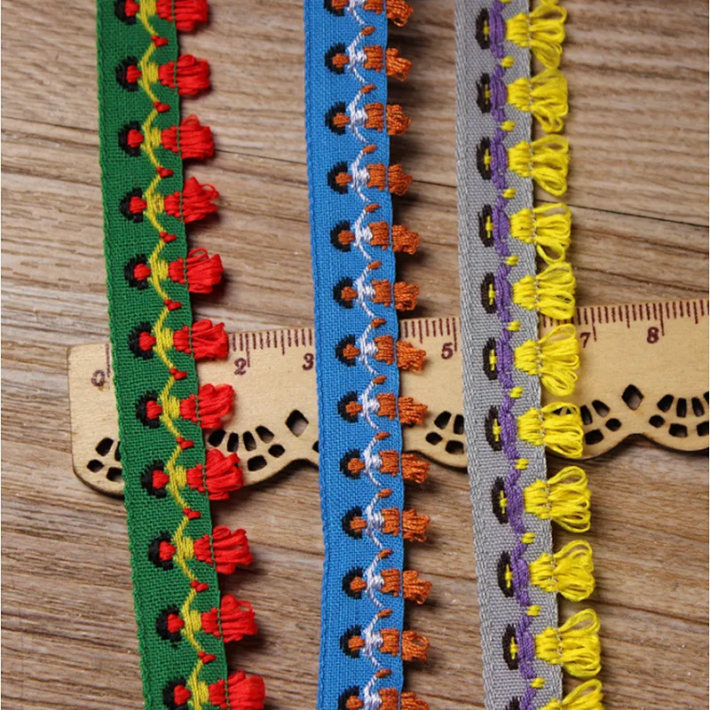 wholesale african 1.5cm national costume lace trim embroidery  jacquard ribbon