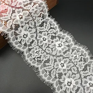 Fashion hot sale 13.5*300cm 100%  nylon french eyelash lace trim