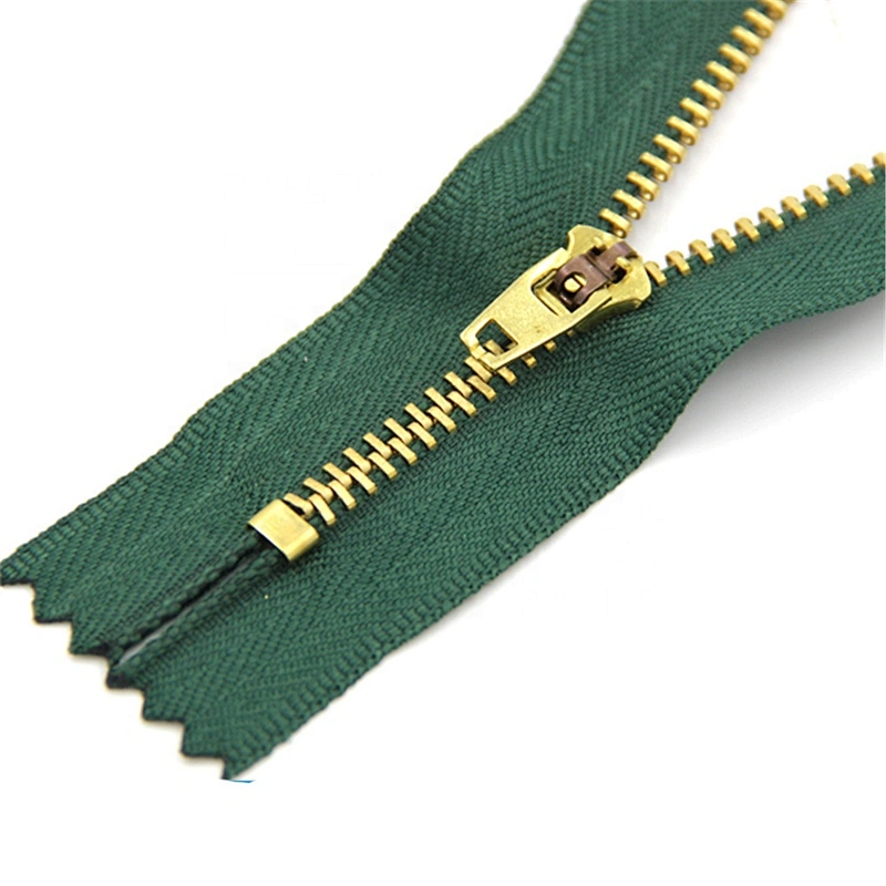 Wholesale 4# Brass Closed End Gold Teethr Metal Zips For Jeans