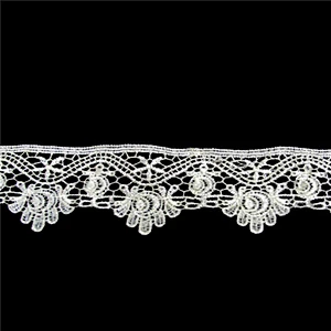 3.5cm  100% Polyester Chemical Embroidery  Lace Trim