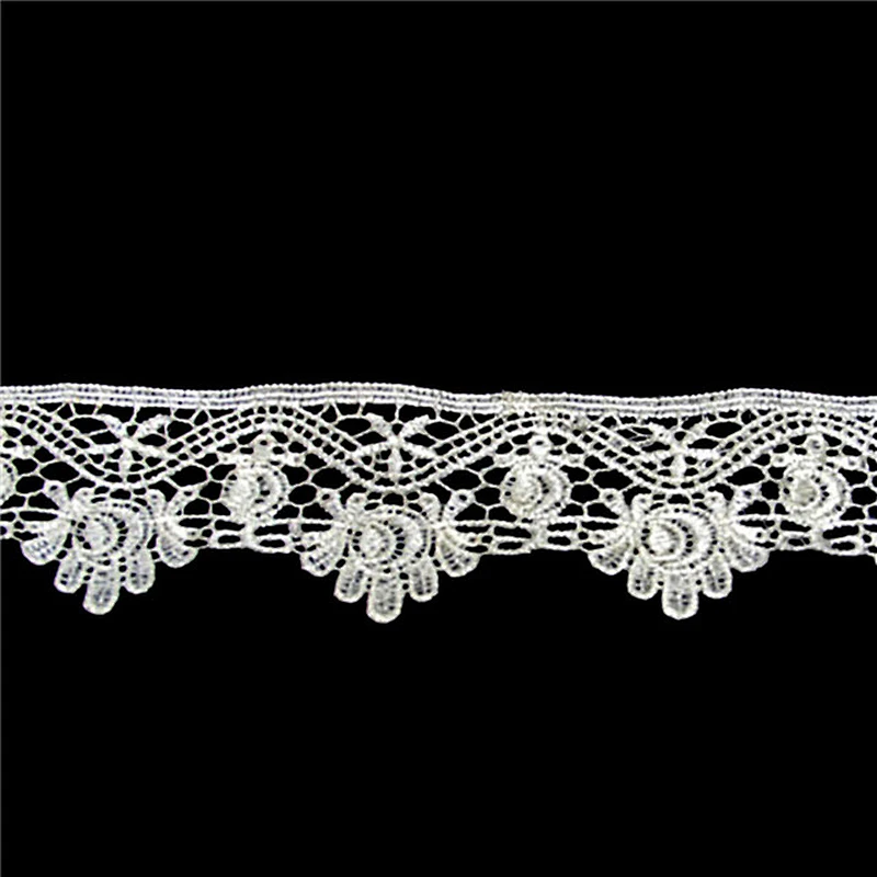 3.5cm  100% Polyester Chemical Embroidery  Lace Trim