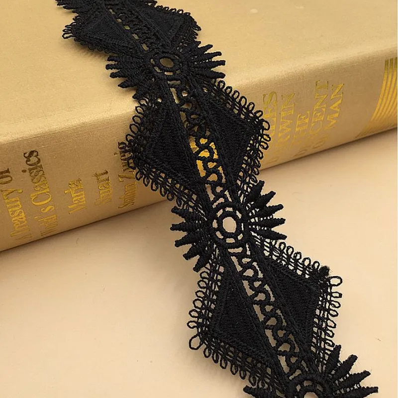 fashion african french design high quality water soluble chemical lace trim embroidered lace for dress