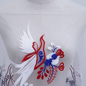 Beautifical african french lace fabric bird pattern lace  embroidery fabric mesh lace fabrics
