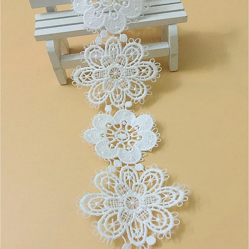 6.5cm african polyester chemical lace for bridal wedding dress