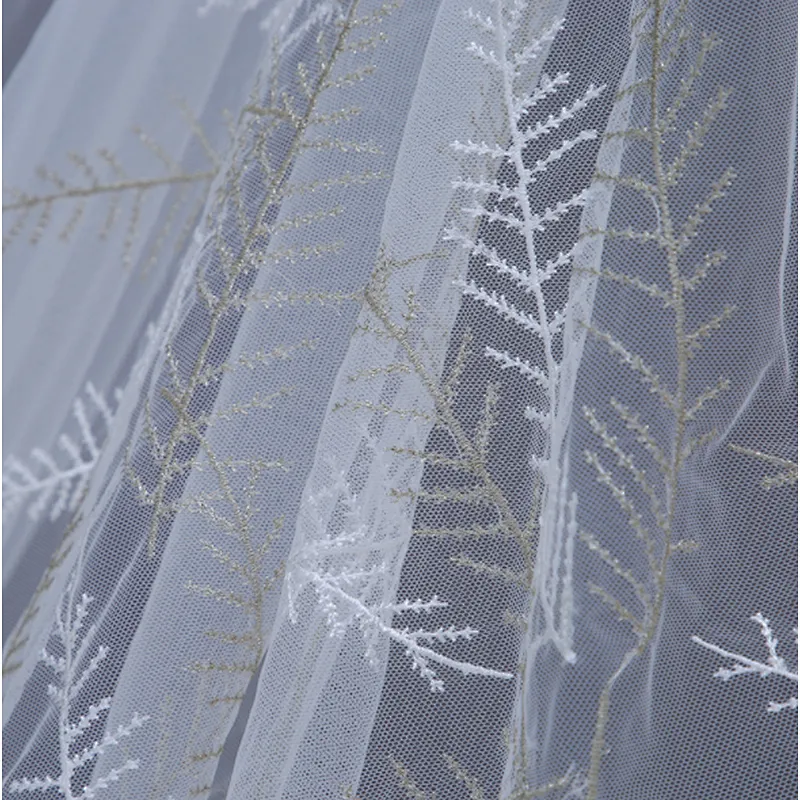 Wholesale Bridal Tulle Mesh Floral Embroidery Lace Fabric Curtain DIY Lace Fabric