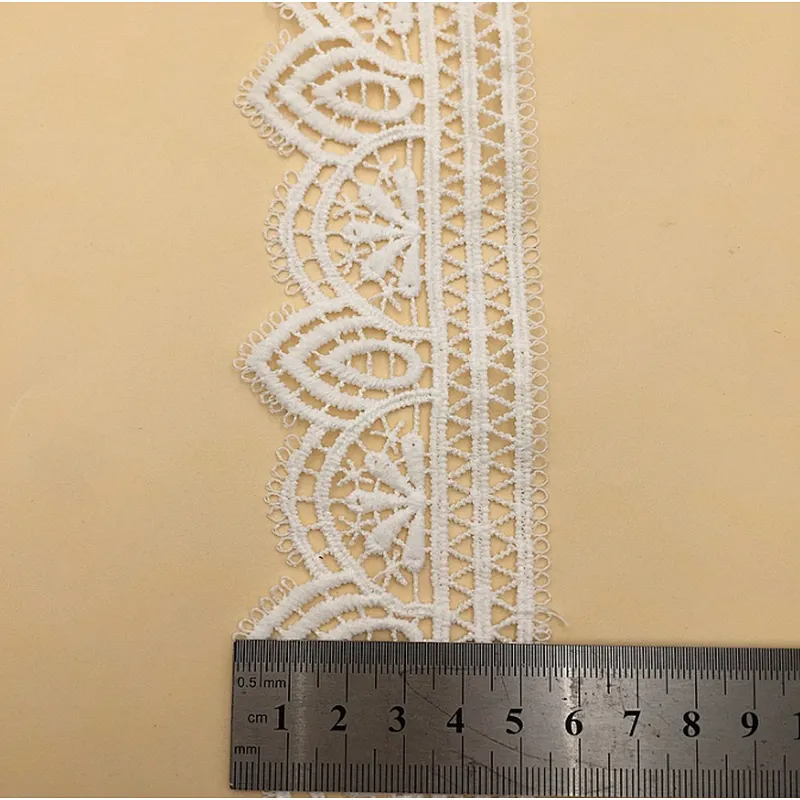 african 5.5 cm polyester chemical embroidery lace wavy lace trim