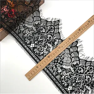 Fashion hot sale 18*300cm 100%  nylon french eyelash lace trim
