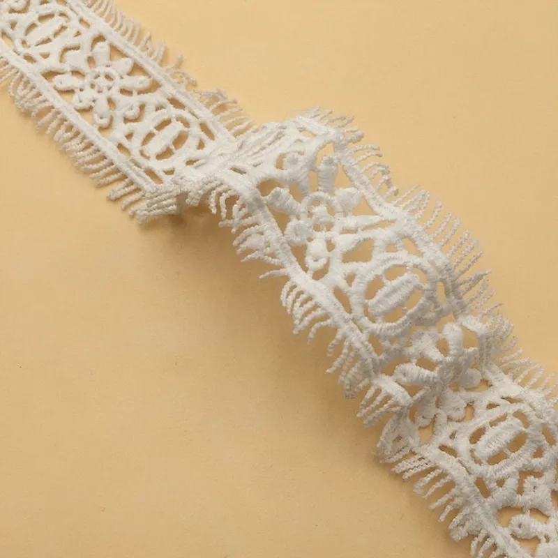 hot sale bilateral eyelash milk silk hollow embroidery lace trim for garment accessories