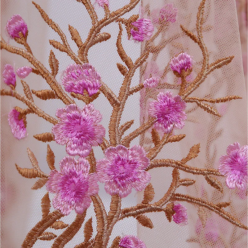 African High quality luxury mesh embroidery customized lace fabric low moq