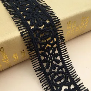 hot sale bilateral eyelash milk silk hollow embroidery lace trim for garment accessories