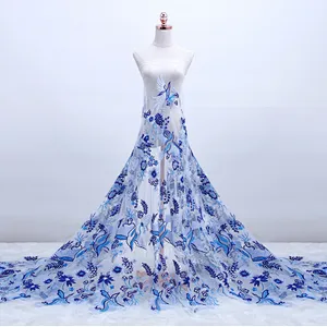2019 New Style Royal Rich African Lace Fabric for Celebrate Dress