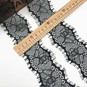 Fashion hot sale 7*300cm 100%  nylon french eyelash lace trim